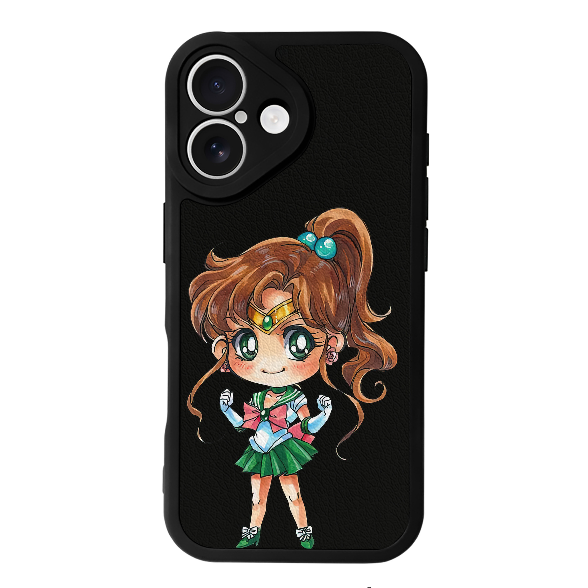 （画像用） 美少女戦士セーラームーン 木野 まこと きの まこと Sailor Moon Kino Makoto （セーラージュピター；Sailor Jupiter） 【iPhone 16シリーズ対応】シリコンスマホケース（レザー調） 材質：シリコン